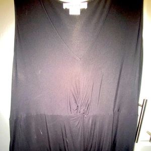 Black front tie sleeveless maxi dress